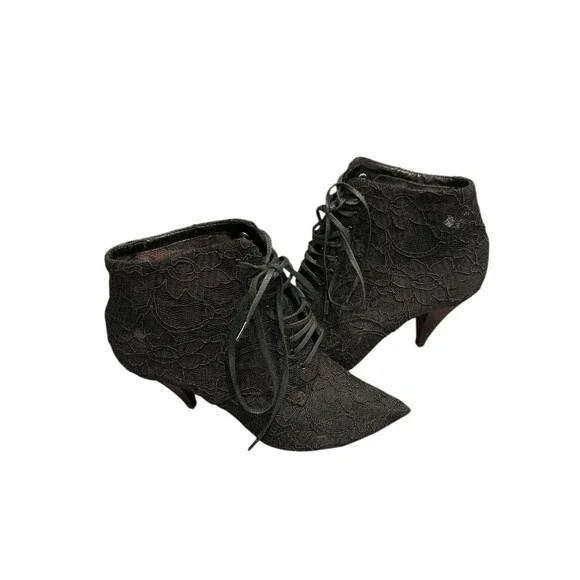 Saint Laurent Era 38 Black Lace Up Boots authentic - Picture 3 of 9